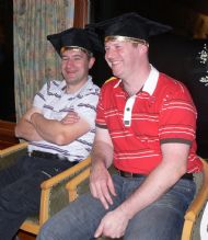 Mick and Suds looking delighted to be at the top table during the presentation.